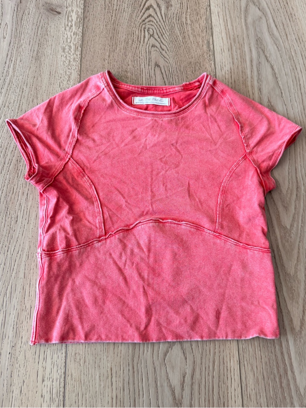 We The Free Coral Crewneck Crop Tee